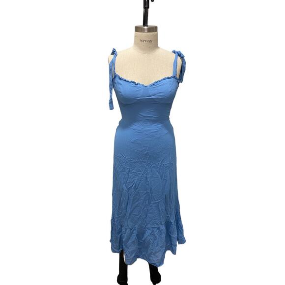 Reformation Dresses New Reformation Nikita Azure Blue Midi Tie